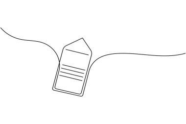 Fiyat etiketi sürekli bir çizgi çizimi ve minimalist stil özgün vektörü izole eder