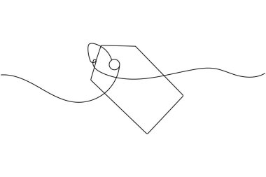 Fiyat etiketi sürekli bir çizgi çizimi ve minimalist stil özgün vektörü izole eder