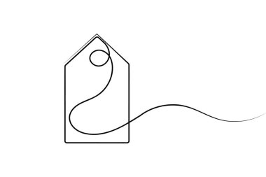 Fiyat etiketi sürekli bir çizgi çizimi ve minimalist stil özgün vektörü izole eder