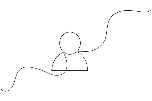 Kullanıcı simgesi sürekli bir çizgi çizer, dış hat vektör illüstrasyonunu izole eder
