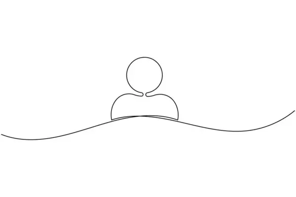 Kullanıcı simgesi sürekli bir çizgi çizer, dış hat vektör illüstrasyonunu izole eder