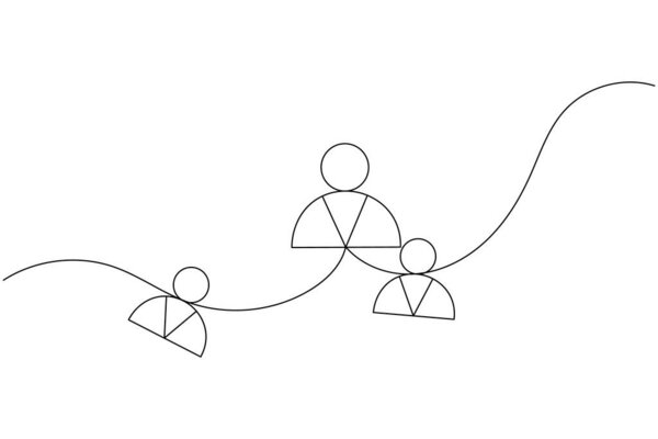 Иконка пользователя непрерывная рисование одной линии изолировать контур векторной иллюстрации