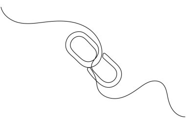 Zincir linki simgesi sürekli bir çizgi çizerek dış hat vektör illüstrasyonunu izole et