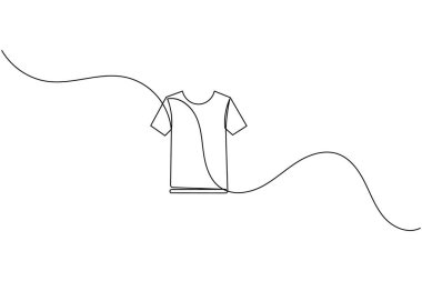 Basit t-shirt beyaz arkaplanda izole edilmiş bir çizgi