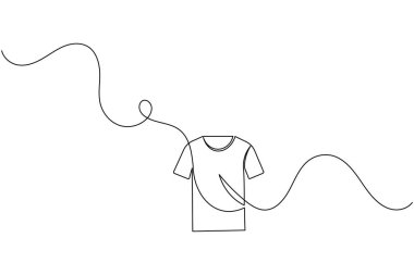 Beyaz arkaplanda sürekli çizim yapan gömlek tasarımı