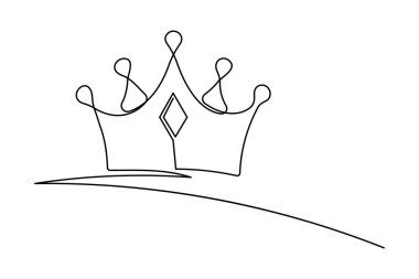Kraliyet tacının tek çizgi çizimi