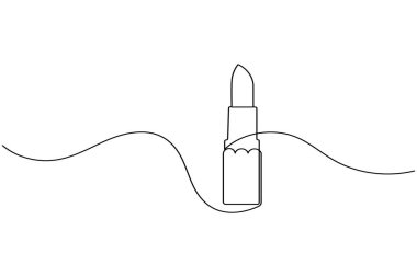 Ruj aralıksız bir çizgi çizimi ve minimalist stil dış hat vektör simgesini izole eder