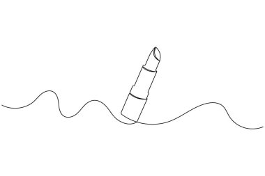 Ruj aralıksız bir çizgi çizimi ve minimalist stil dış hat vektör simgesini izole eder