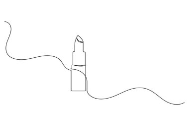 Ruj aralıksız bir çizgi çizimi ve minimalist stil dış hat vektör simgesini izole eder