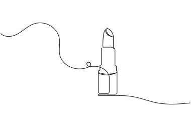 Ruj aralıksız bir çizgi çizimi ve minimalist stil dış hat vektör simgesini izole eder