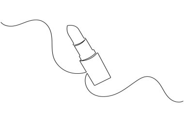 Ruj aralıksız bir çizgi çizimi ve minimalist stil dış hat vektör simgesini izole eder