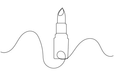 Ruj aralıksız bir çizgi çizimi ve minimalist stil dış hat vektör simgesini izole eder