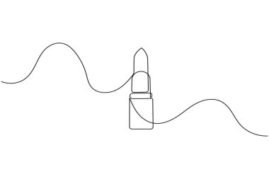 Ruj aralıksız bir çizgi çizimi ve minimalist stil dış hat vektör simgesini izole eder