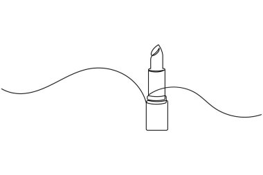 Ruj aralıksız bir çizgi çizimi ve minimalist stil dış hat vektör simgesini izole eder