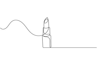 Ruj aralıksız bir çizgi çizimi ve minimalist stil dış hat vektör simgesini izole eder