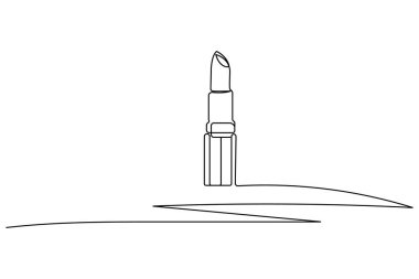 Ruj aralıksız bir çizgi çizimi ve minimalist stil dış hat vektör simgesini izole eder