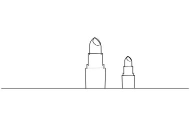 Ruj aralıksız bir çizgi çizimi ve minimalist stil dış hat vektör simgesini izole eder