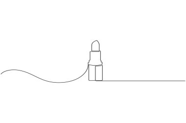 Ruj aralıksız bir çizgi çizimi ve minimalist stil dış hat vektör simgesini izole eder