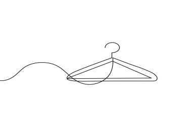 Giysiler beyaz arkaplanda izole edilmiş sürekli çizgi çizer