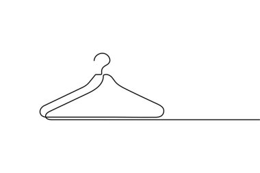 Giysiler beyaz arkaplanda izole edilmiş sürekli çizgi çizer