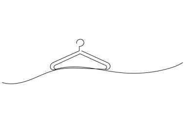 Giysiler beyaz arkaplanda izole edilmiş sürekli çizgi çizer