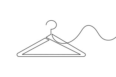 Giysiler beyaz arkaplanda izole edilmiş sürekli çizgi çizer