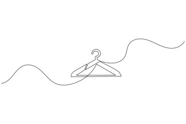 Giysiler beyaz arkaplanda izole edilmiş sürekli çizgi çizer