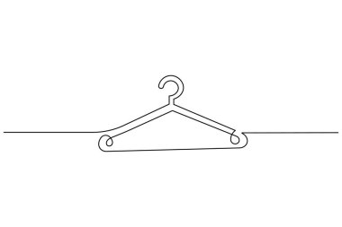 Giysiler beyaz arkaplanda izole edilmiş sürekli çizgi çizer