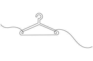 Giysiler beyaz arkaplanda izole edilmiş sürekli çizgi çizer