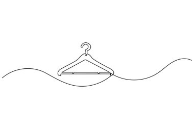 Giysiler beyaz arkaplanda izole edilmiş sürekli çizgi çizer