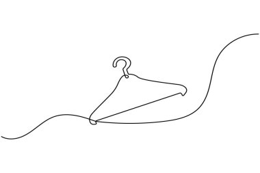 Giysiler beyaz arkaplanda izole edilmiş sürekli çizgi çizer