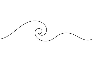 Okyanus dalgası minimalist bir çizgi çizimi ve biçim özet vektörü