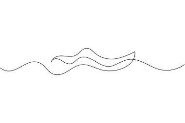 Okyanus dalgası minimalist bir çizgi çizimi ve biçim özet vektörü