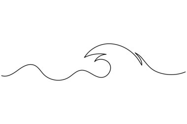 Okyanus dalgası minimalist bir çizgi çizimi ve biçim özet vektörü