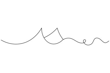 Okyanus dalgası minimalist bir çizgi çizimi ve biçim özet vektörü