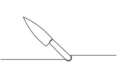 Mutfak için minimalist tarzda çizilmiş sürekli bıçak çizgisi