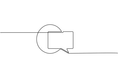 İletişim ve mesajlaşma konsepti için basit konuşma balonu sürekli tek satır çizim biçimi