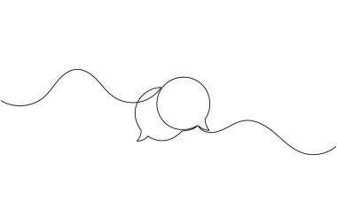 İletişim ve mesajlaşma konsepti için basit konuşma balonu sürekli tek satır çizim biçimi