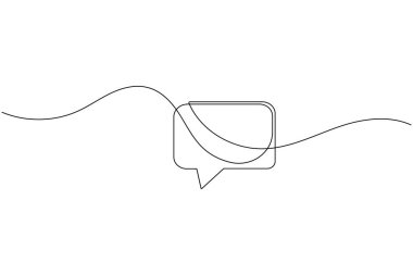 İletişim ve mesajlaşma konsepti için basit konuşma balonu sürekli tek satır çizim biçimi