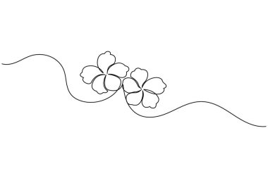 Beyaz arkaplanda izole edilmiş amber çiçeği vektör illüstrasyonunun kesintisiz çizgi çizimi