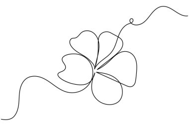 Beyaz arkaplanda izole edilmiş amber çiçeği vektör illüstrasyonunun kesintisiz çizgi çizimi