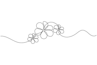 Beyaz arkaplanda izole edilmiş amber çiçeği vektör illüstrasyonunun kesintisiz çizgi çizimi