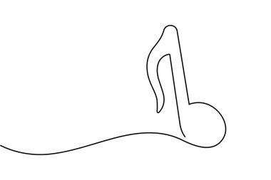 Müzik sembolleri ve beyaz arkaplanda izole edilmiş notaların aralıksız çizgisi