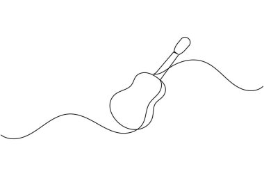 Devamlı gitar çizimi vektörü basit müzik enstrümanı minimalist tarzı.