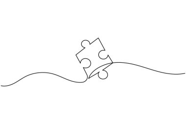 Yapboz simgesi çizimi problem çözme ile sürekli ana çizim çizimi