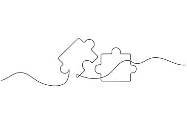 Yapboz simgesi çizimi problem çözme ile sürekli ana çizim çizimi