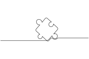 Yapboz simgesi çizimi problem çözme ile sürekli ana çizim çizimi