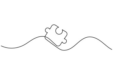 Yapboz simgesi çizimi problem çözme ile sürekli ana çizim çizimi