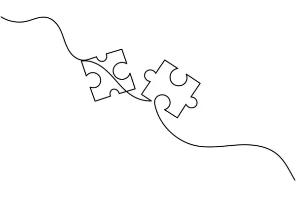 Yapboz simgesi çizimi problem çözme ile sürekli ana çizim çizimi