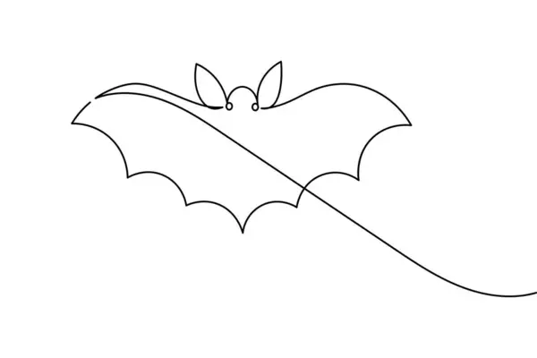 Temiz beyaz arka planda basit bir çizgi yarasa çizimi